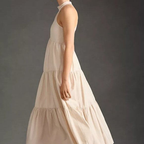 Maeve/Anthrologie Tiered Halter Midi Dress - Picture 3 of 7